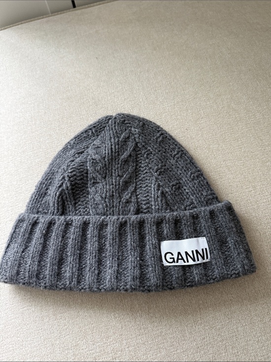 Ganni Accessories - Ganni Fitted Wool Rib Knit Beanie